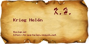 Krieg Helén névjegykártya